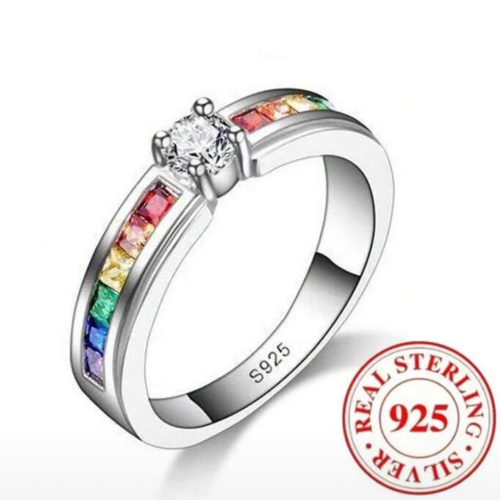 Sterling Silver 🔥 Rainbow Ring